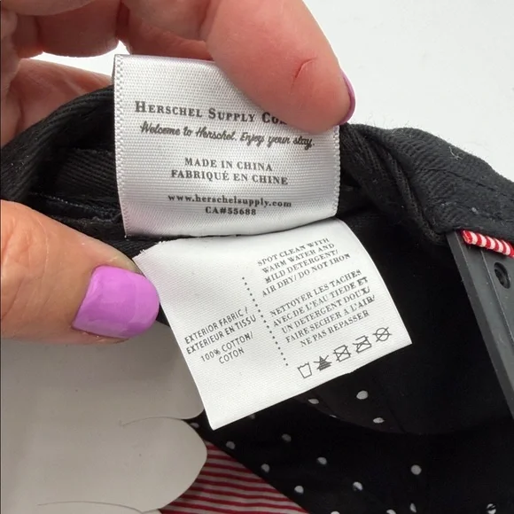 Herschel Supply Company Black Cotton Baseball Cap with H Logo - Picture 7 of 7